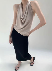 Knit Drape Halter Top [2 Colours]