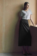 Load image into Gallery viewer, Korean Monche Alpaca Wool Short Cardigan Top in Grey
