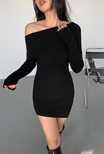 Load image into Gallery viewer, Toga Bodycon Knit Mini Dress in Black
