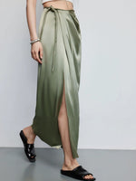 Load image into Gallery viewer, Satin Wrap Slit Maxi Skirt [3 Colours]
