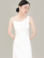 Load image into Gallery viewer, Asymmetric Shoulder Gown in White
