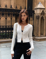 Load image into Gallery viewer, Double Zip Cardigan Top in White
