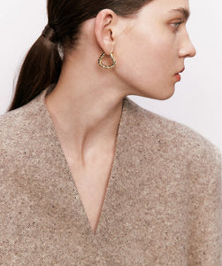 Twist Loop Earrings in Gold