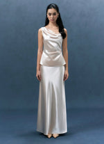 Load image into Gallery viewer, Satin Gathered Peplum Top// Maxi Skirt [2 Colours]
