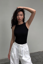 Load image into Gallery viewer, Criss Cross Cutout Back Top in Black
