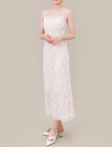 Lace Shift Dress in White