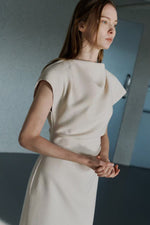 Load image into Gallery viewer, Korean Gathered Sheath Midi Dress [2 Colours]
