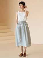 Load image into Gallery viewer, Layered Curve Hem Pocket Skirt in Lake
