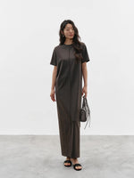 Load image into Gallery viewer, Line Maxi Tee Dress in Grey
