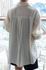 Load image into Gallery viewer, [Ready to Ship] Korean Textured Semi-Sheer Oversized Shirt [2 Colours]
