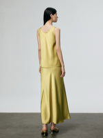 Load image into Gallery viewer, Satin Top + Slip Skirt Set in Yellow
