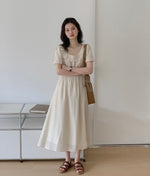 Load image into Gallery viewer, Tencel Short Sleeve Dress in Cream
