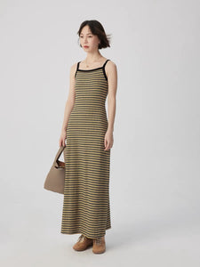 Striped Cami Knit Maxi Dress in Multi