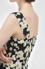 Load image into Gallery viewer, Floral Midi Shift Dress in Black
