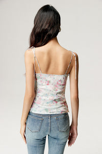 Floral Bow Tie Camisole Top in Multi