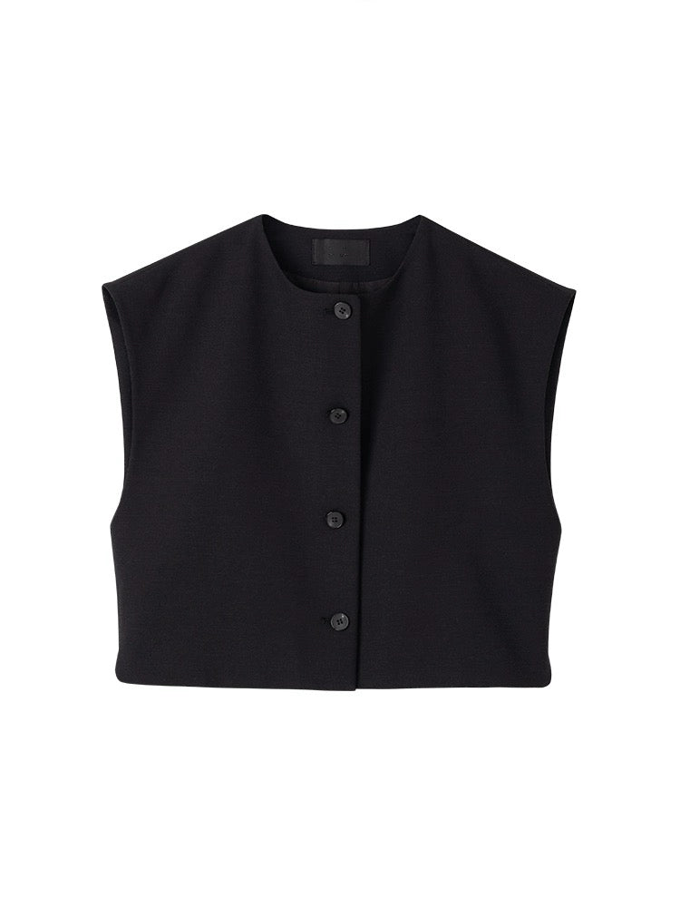 Cropped Short Sleeve Jacket in Black