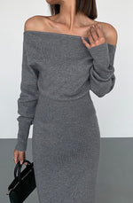 Load image into Gallery viewer, Off Shoulder Knitted Sweater [2 Colours]
