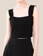 Load image into Gallery viewer, Cropped Stretch Strap Top in Black
