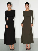 Load image into Gallery viewer, Boatneck Flare Maxi Dress [2 Colours]
