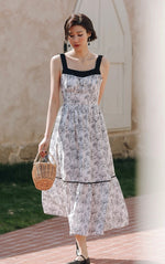 Load image into Gallery viewer, Floral Panel Maxi Dress in Black/White
