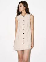 Load image into Gallery viewer, Tencel Mini Vest Dress // Shorts Set in Beige
