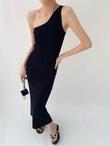 Toga Midi Dress in Black