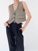 Load image into Gallery viewer, Relaxed Boxy Sleeveless Vest Top in Latte

