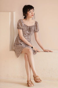 [Ready Stock] Floral Blouson Sleeve Dress in Print