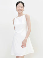 Load image into Gallery viewer, A-Line Mid Shift Dress in White
