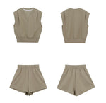 Load image into Gallery viewer, Relaxed Top + Shorts Set in Khaki
