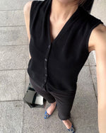 Load image into Gallery viewer, Korean Tencel Vest Top + Neck Tie [4 Colours]

