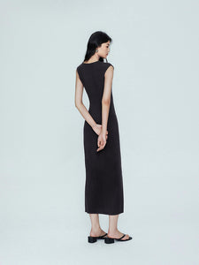 Asymmetric Stretch Maxi Dress [2 Colours]