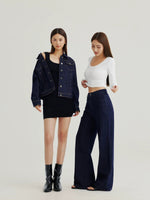 Load image into Gallery viewer, High Rise Straight Leg Jeans in Navy
