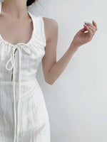 Load image into Gallery viewer, Tencel Blend Textured Mini Dress in White
