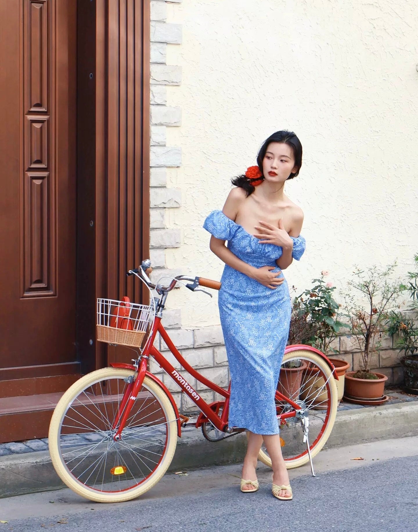 2-Way Floral Shift Dress in Blue