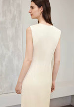 Load image into Gallery viewer, Textured Crepe Dress in Cream
