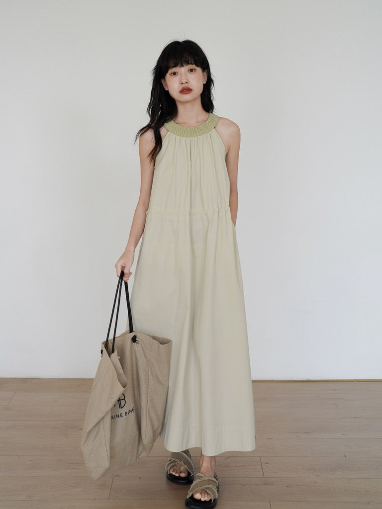 Pocket Maxi Dress in Greige