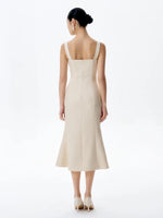 Load image into Gallery viewer, Tweed Sweetheart Mermaid Dress in Beige
