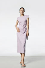 Load image into Gallery viewer, Side Cutout Shirring Dress in Purple
