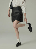 Load image into Gallery viewer, Faux Leather Mini Skirt in Black
