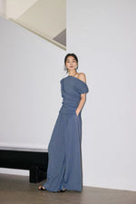 Load image into Gallery viewer, Toga Top // Wide Leg Pants in Crystal Blue
