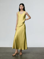 Load image into Gallery viewer, Satin Top + Slip Skirt Set in Yellow
