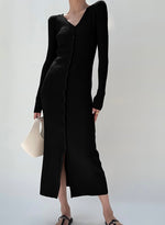 Load image into Gallery viewer, Button Cardigan Dress in Black
