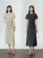 Load image into Gallery viewer, Shirring Midi Dress [2 Colours]
