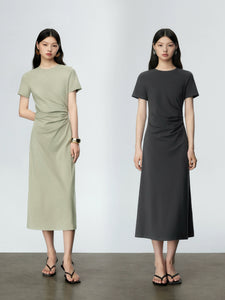 Shirring Midi Dress [2 Colours]