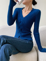 Load image into Gallery viewer, Ribbed Braid Top in Blue
