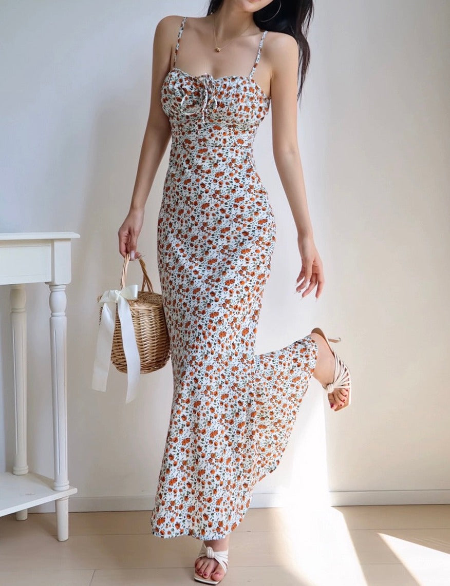 Berri Floral Maxi Dress in White