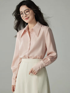 Classic Satin Long Sleeve Shirt [5 Colours]