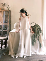 Load image into Gallery viewer, Open Back Pocket Maxi Jumpsuit in White
