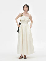 Load image into Gallery viewer, 2-Way Bustier Pocket Maxi Dress in Cream
